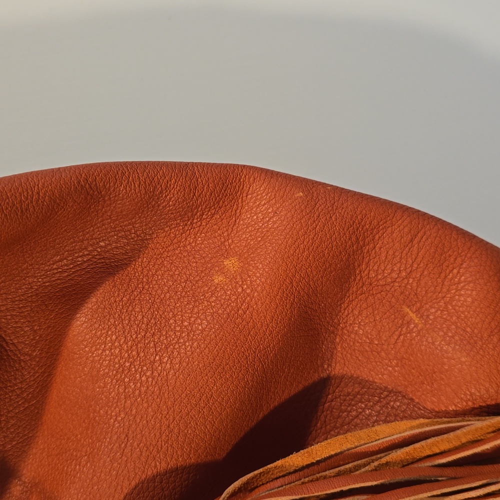 Nardelli Womens Italy Made Orange Large Shoulder Bag Tote Purse Handbag Leather - Picture 4 of 12